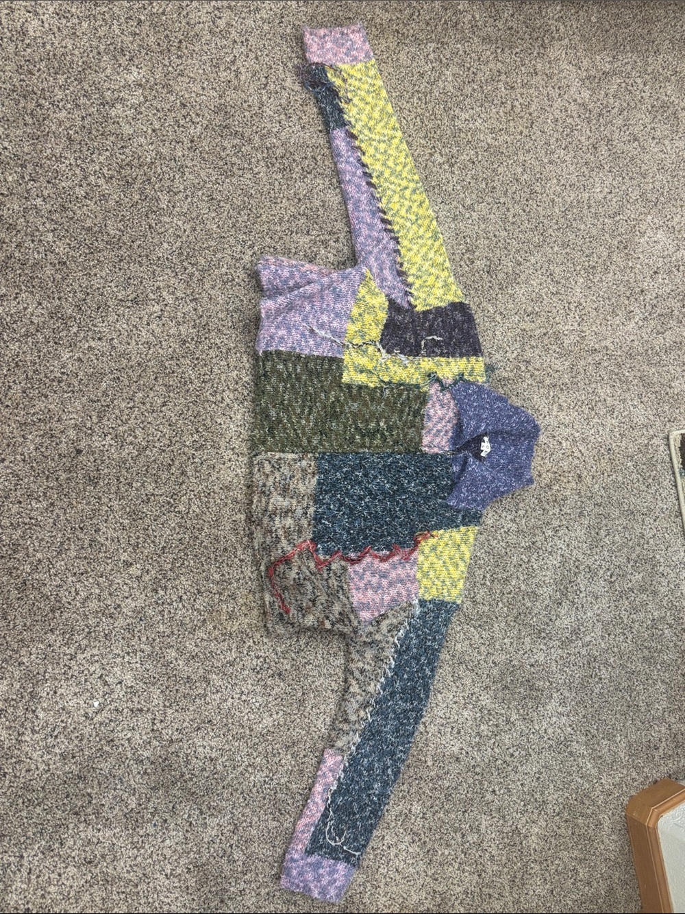 NEW Multicolor Patchwork Knit Sweater